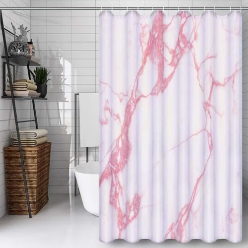 Rideau de douche rose 150x200cm rétro en tissu polyester imperméable lavable