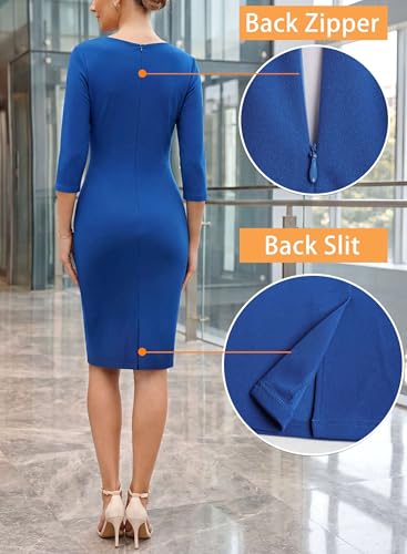 Image of VFSHOW Womens Slim Zipper Up Work Business Office Party Bodycon Pencil Sheath Dress
