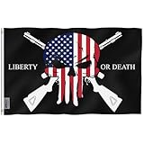 Anley Fly Breeze 3x5 Foot Liberty or Death 1789 Flag - Vivid Color and Fade proof - Canvas Header and Double Stitched - Skull Flags Polyester with Brass Grommets 3 X 5 Ft