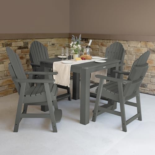 Image of Highwood 5 Piece Hamilton Square Counter Height Dining Set, Coastal Teak