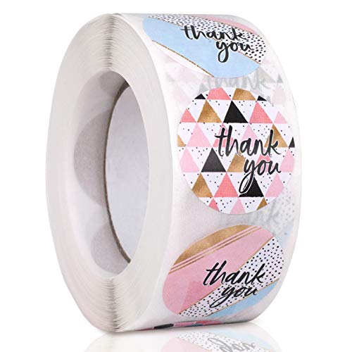 WAVEYU Merry Christmas Stickers Labels Roll 1\'\' 8 Designs Round Christmas Tags 500 Adhesive Xmas Decorative Envelope Seals Stickers for Cards Gift Envelopes Boxes, Style B