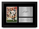 HWC Trading FR A4 Gordon Strachan Leeds United Gifts - Imagen impresa con autógrafo para aficionados al fútbol y seguidores, A4 enmarcada