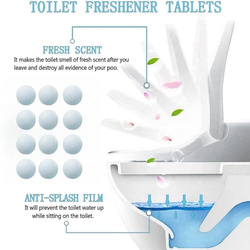 12PCS Toilet Bowl Cleaner,Toilet Cleaner Tablets,Toilet Cleaning Active Tablets,Toilet Limescale Remover Heavy Duty,Toilet Cleaner and Descaler,Bleach Cleaner,Fizzy Foam Toilet Cleaner,Toilet Tablets - Image 7