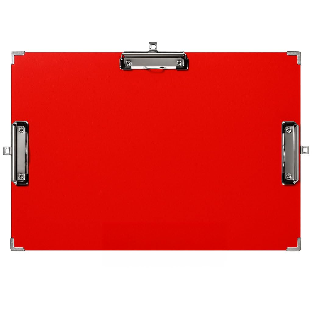 11x17 Clipboard, Three Clip Wood Board, Extra Large Clip Board Horizontal Wooden Writing Board, Not Fragile Art Drawing Clip Boards, Drawing Board with Clips (RED, 11x17) — image 1