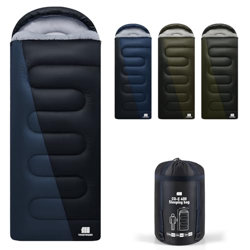 TANSTRIDER XXL Sleeping Bags for Adults Teens, 4 Season Camping Sleeping Bag Waterproof,Machine Washable Backpacking Gear for Cold Weather,Outdoor Hiking Hunting,with Compression Sack,90x39,6.2lb