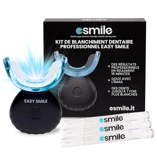 EASY SMILE - Kit de Blanchiment Dentaire Professionnel avec Lampe LED 16X - 3 Gels pour un Blanchiment Rapide et Efficace, Élimine les Taches Profondes (Kit...