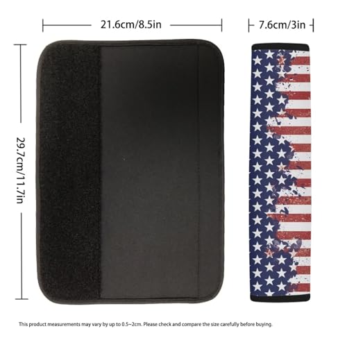 Image of AFPANQZ America Flag Auto Seat Belt Covers Cute for Adults Children 2 Pack Safety Seatbelt Pad Cushion Kit Universal Daiper Bag Backpack Shoulder Straps Pads Comfortable