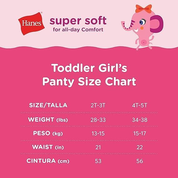 Hanes girls And Toddler Underwear, Cotton Knit Tagless Brief, Hipster, and Bikini Panties, Multipack (Colors May Vary) - Image 4