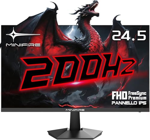 Monitor Gaming 200Hz IPS 1Ms PC Adaptive Sync120% sRGB 2.0 x 2 DP1.4 x 1 Eye-Care VESA 75x75MFG25X1 Included full-hd 24.5 pollici hdmi