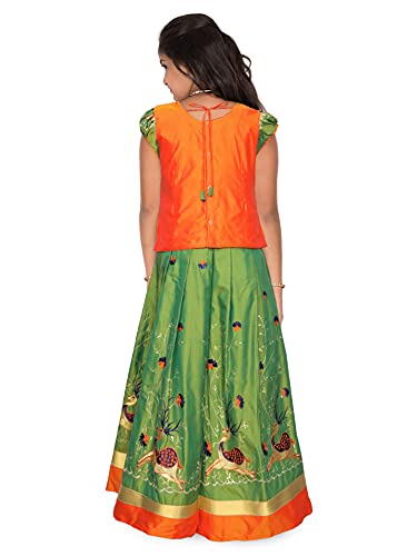 Image of kaatru Thana Silk Girls Pavadai Set (D62) - Lehenga Choli (Prince Size Chart)
