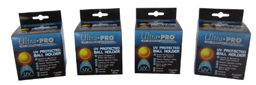 4 Ultra Pro Square Baseball Display Holder w/Stand UV Protection New Lot Set (4 Baseball Cubes)