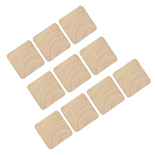 ARTIBETTER 10pcs Wooden Stamps Base Blocks 5x5x1.2cm Smooth Sides Versatile for Crafts Scrapbooking Decor Projects