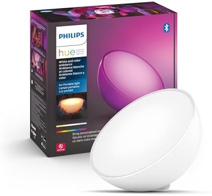 Philips Hue Go Smart Portable Table Lamp, 1-Pack, White