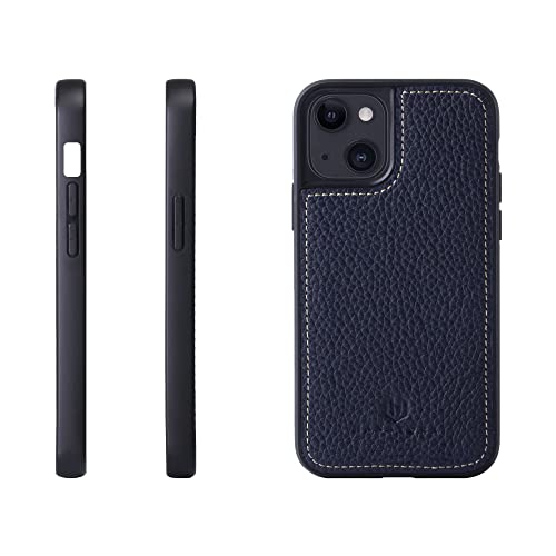 iPhone13 ケース 本革 シュリンクカーフレザー 耐衝撃 ハンドメイド ギフト おしゃれ シンプル 大人可愛い メンズ レディース スマホケース 紺 ブルーインディゴ SPG-13-BlueIndigo