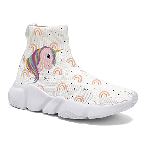 Kids Sneakers Boys Sock Shoes Unicorn Graffiti Shoes for Girls Fashion Lightweight Running Shoes