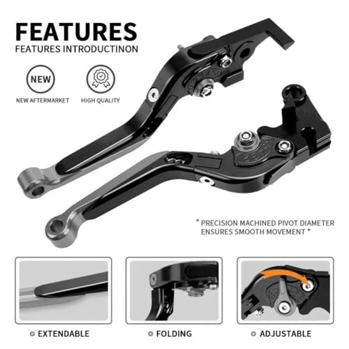 Leviers de frein CNC Moto Valico 125R : Finition aluminium taillé masse premium