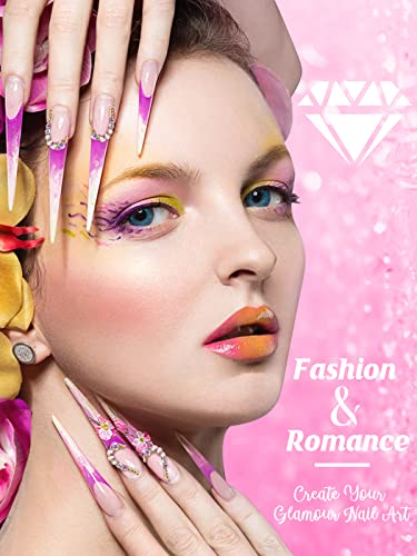 30 Pcs Heart Nail Art Charms, Torokom Valentine Heart Nail Art Rhinestone Pearl Colored White Crystal Gems Nail Diamond For Girl Women Diy Nail Art Decoration (15 Pairs, 3 Styles) #TOP4