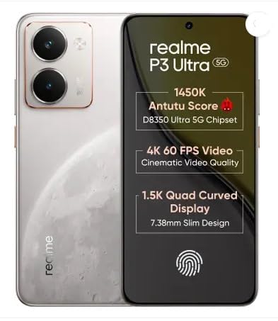Image of realme P3 Ultra (Glowing Lunar White, 8GB RAM, 128GB Storage)
