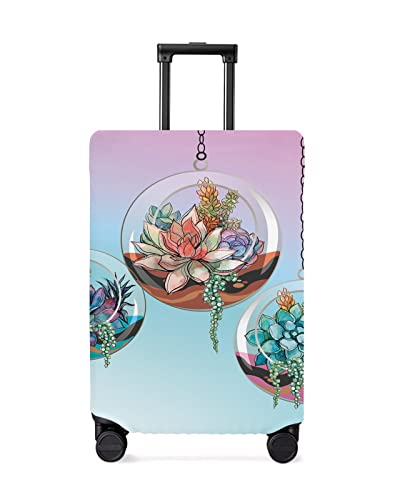 Travel Luggage Cover Large Suitcase Cover Fit for 26-28 Inch Luggage Luggage Protector Suitcase Cover Scratchproof Cactus in The Glass Ball Green Ombre Luggage Cover Protector for Suitcase