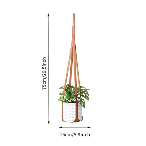 Generic Hanging Planter Basket, Square Leather Flower Pot Display Holder Decorative Leather Plant Hanger Hanging Basket Planter Decoration For Indoor Outdoor Home Decor  thumb #3