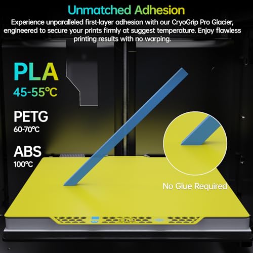 Image of BIQU CryoGrip Pro Glacier Yellow Compatible with Bambu-Lab P1S /P1P /P2S /X2D /X1C /X1E /A1 3D Printers 257x257MM Panda Build Plate Double Sided Upgrade Removable Surface Platform