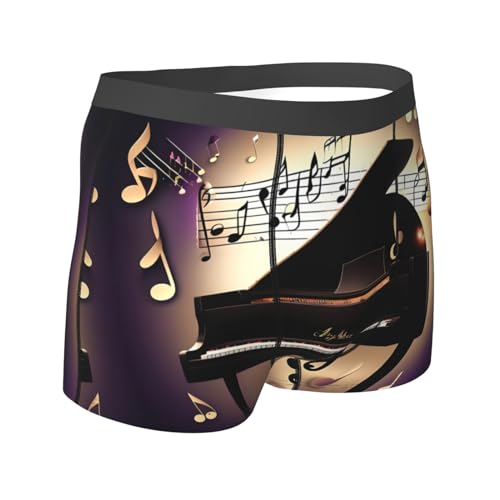Music Note Piano print Men's Underwear Boxer Briefs Soft Comfortable Underwear Boxer Briefs for Men 1Pack3