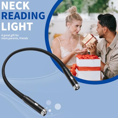 Image of Rechargeable LED Neck Reading Light, Book Light for Reading in Bed, 3 Colors & 3 Brightness Adjustable，Great for Reading, Crafts and Knitting