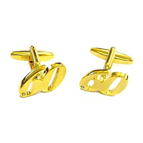 Gemelos para hombre chapados en oro con decoración de cristal miniatura 1