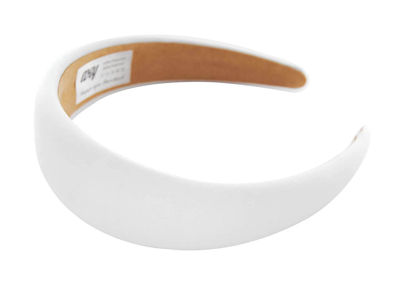 Axy Wide Headband with Fabric Padded Candy Colours - Beautiful Women's Headband Hair Accessories HRK2A (White) - Image 3
