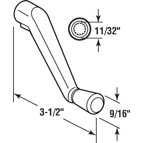 Image of Prime-Line TH 24003 Operator Cover and Crank Handle, White | Diecast and Plastic, 11 /32 in. Drive Spline, Single Pack