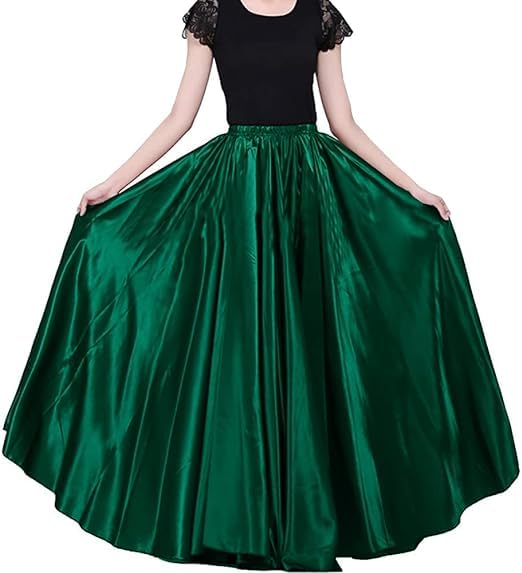 Image of Radhika 'n' Dhaanya creation Women's Silk Fabric Double Umbrella Lehenga Skirt Flare 8 to 9 mtrs.