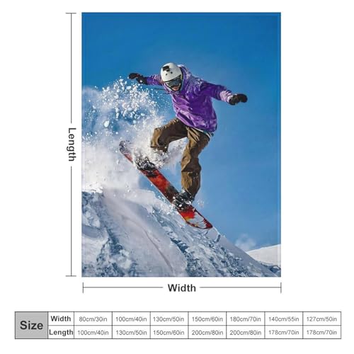 Manta mullida de invierno para sofa diseño snowboard calida 6