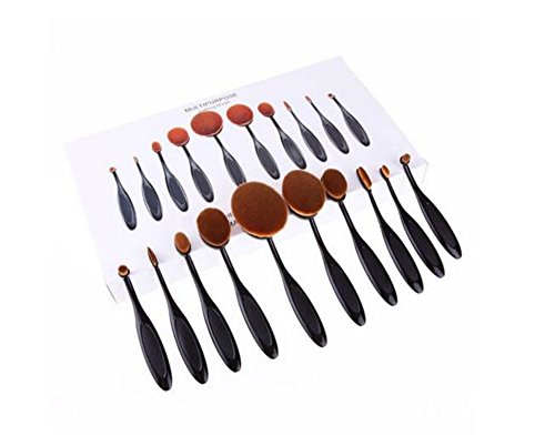 TDream Professional Oval 10Pcs Black Makeup Brush Set Soft ToothBrush Pro Foundation Powder Cream Blush Concealer Kabuki Brushes Kits Makeup Cosmetics Tool Set TDream Professional Oval 10Pcs Black Makeup Brush Set Soft ToothBrush Pro Foundation Powder Cream Blush Concealer Kabuki Brushes Kits Makeup Cosmetics Tool Set