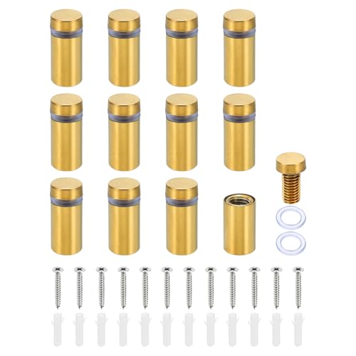 Paneles acrílicos montados con separadores de acero inoxidable de alta resistencia en color dorado