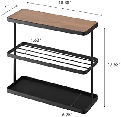 Yamazaki Side Table, Walnut Wood Alloy Steel, Black, One Size