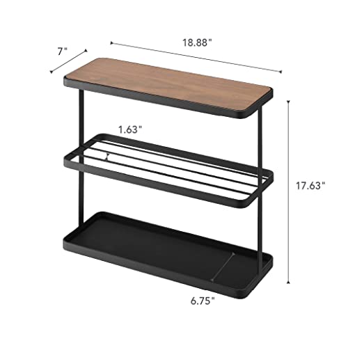 Yamazaki Storage Home Steel | End + Side Tables, One Size, Black #TOP4