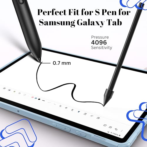 Image of 5pc Replacement Plastic Tips /Nibs for Galaxy Tab S Pen, Compatible with Tab /Mobile S24, S23, S22, S10, S9, S8, S7, S6 + / Lite /Ultra /FE Series (Black)