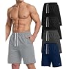 5 Pack Breathable Mesh Men’s Athletic Shorts Loose-Fit Running Gym Shorts | Lightweight Activewear Knit Workout Shorts with Pockets 8-Inch Inseam Elastic Waistband with Drawstring
