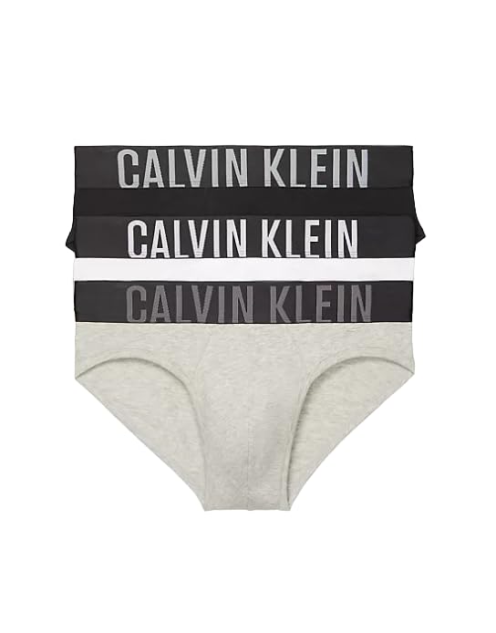 Calvin Klein Intense Power Cotton 3-Pack Hip Brief Black/Grey Heather/White - X-Large