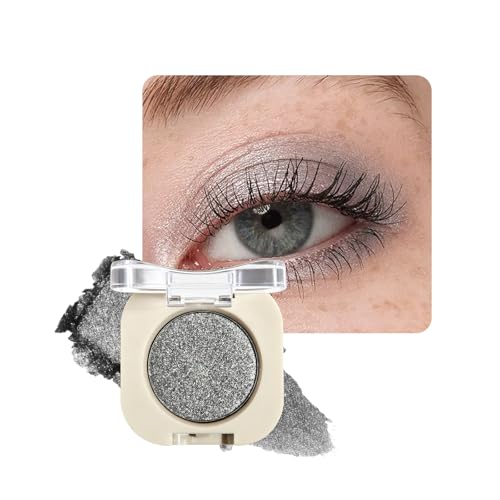 BestLand Single Eyeshadow for Mature Skin, Soft Shimmer Eye Shadow for Older Women, Long-Lasting Cream Powder Formula, Blendable Silky Finish for Hooded & Wrinkled Eyelids (11 Silver Storm)