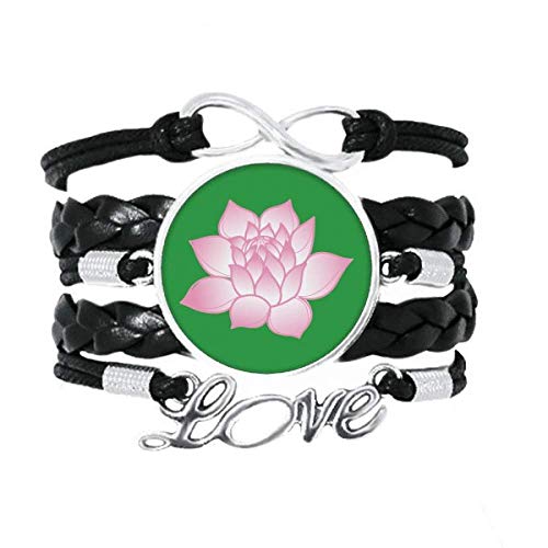 Bijoux fleur de lotus et bracelet amour en cuir rose pour un cadeau romantique