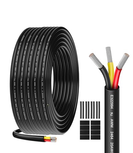 Image of HuLuWa 20 AWG 3 Core UL2464 Cable, 3 x 0.52mm², 65.62 ft