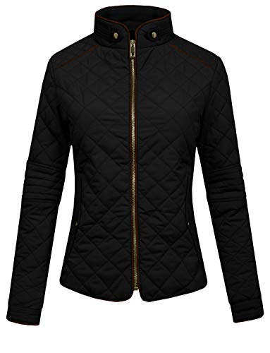 J.LOVNY Women's Lightweight Quilted Warm Zip Jacket in Classic Black – Perfect for Any Occasion from S to 3XL