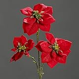Weihnachtsstern 3 Blüten rot 43cm lang Weinachten Deko