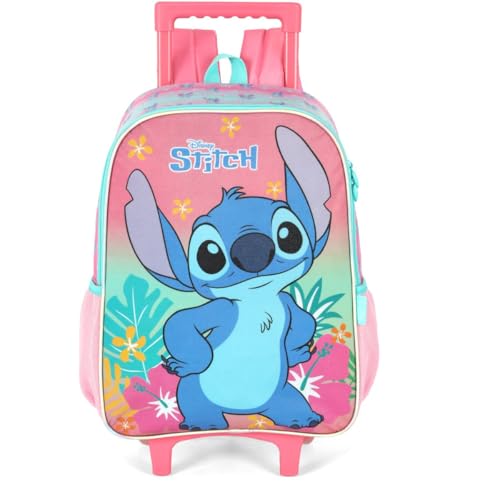 Mochila Infantil, Luxcel, com Rodinha, Stitch, Rosa, G