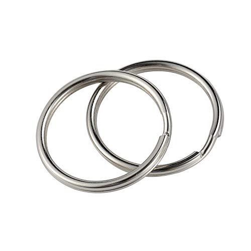 Ruesious 50pcs Anillo de Llavero 28mm Aleación Plateada para Organización de Llaves de Hogar y Coche Color Plateado