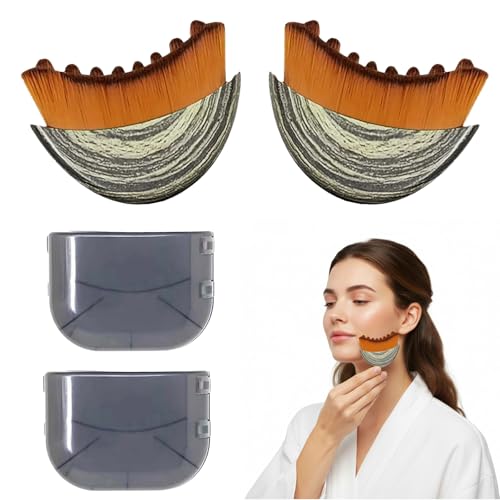 Nhgkju 2 cepillos secos para cara, masaje de drenaje linfático para rostro y cuerpo, cepillo linfático portátil para contorno de mandíbula, alivio de la fatiga, ideal para el cuidado diario y los