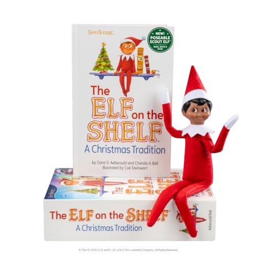 The Elf on the Shelf Box Set - Poseable Boy Scout Elf with Brown Eyes