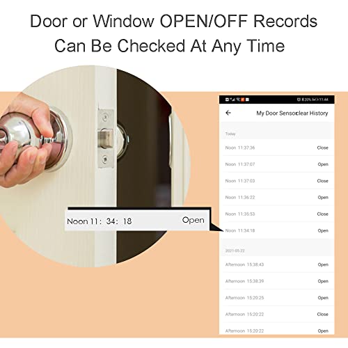 Wifi Door/Window Sensor Alarm, 90Db Siren Smart Home Security Alarm, Mute, Low Battery Reminder, Tuya App Remote Real-Time Monitoring, Compatible With Alexa / Google Assistant / Ifttt / Smartthings #TOP4
