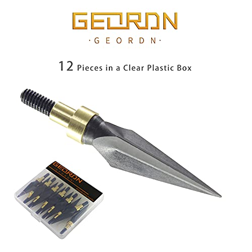 Traditional Bow Hunting Broadheads 150 Grains 100 Grains 12Pk One-Piece Broad Head,Archery Target Tip, Arrow Heads,Archery Field Points (100/125 Grains-Black 12 Pk) #TOP6